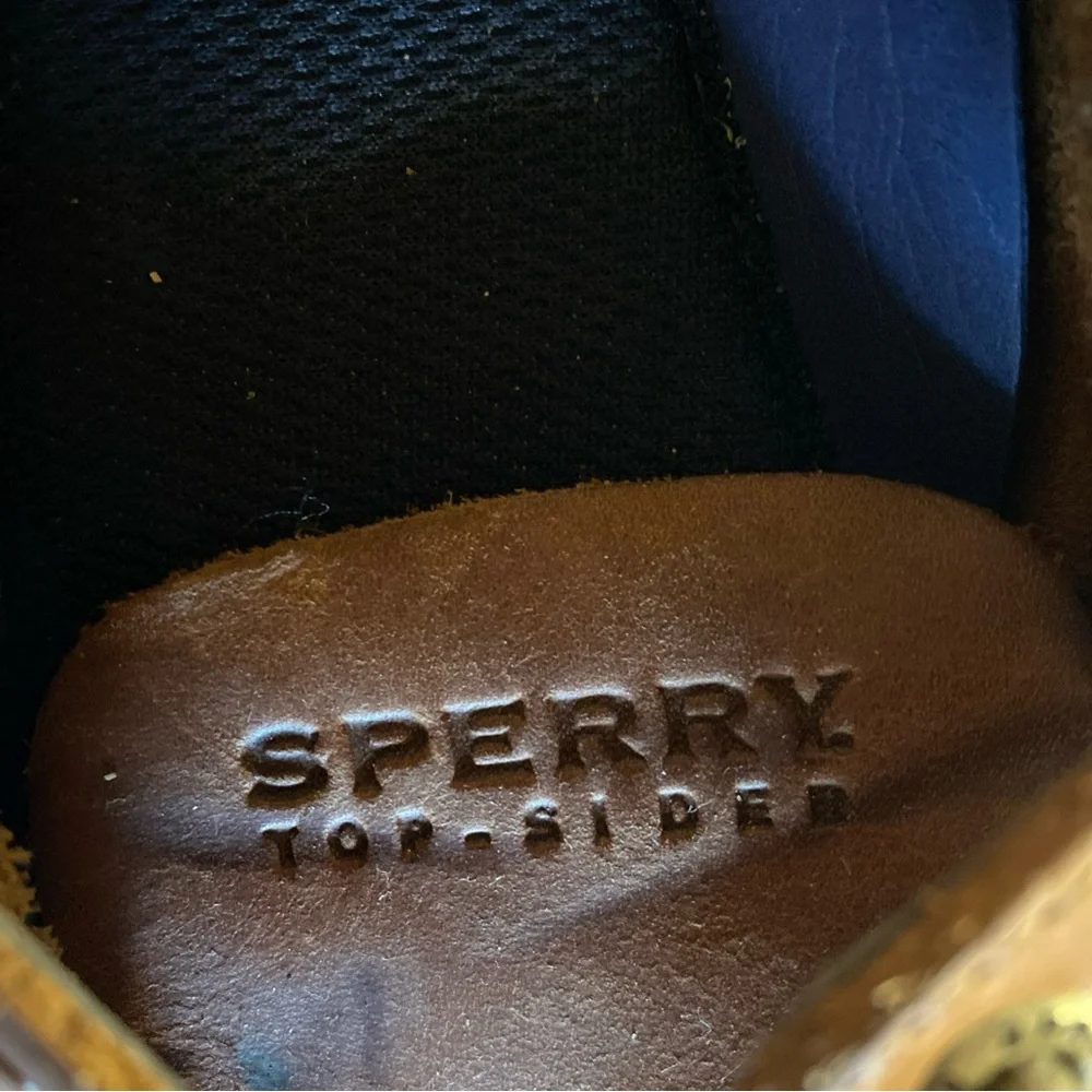 Sperry Top-Sider Mens 9 M Leather Boat Shoes Brown Cognac STS12002 Preppy Adult - Picture 10 of 13